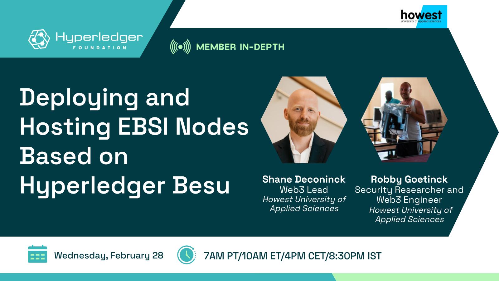Hyperledger In-depth with Howest University of Applied Sciences: Deploying and Hosting EBSI Nodes Based on Hyperledger Besu
