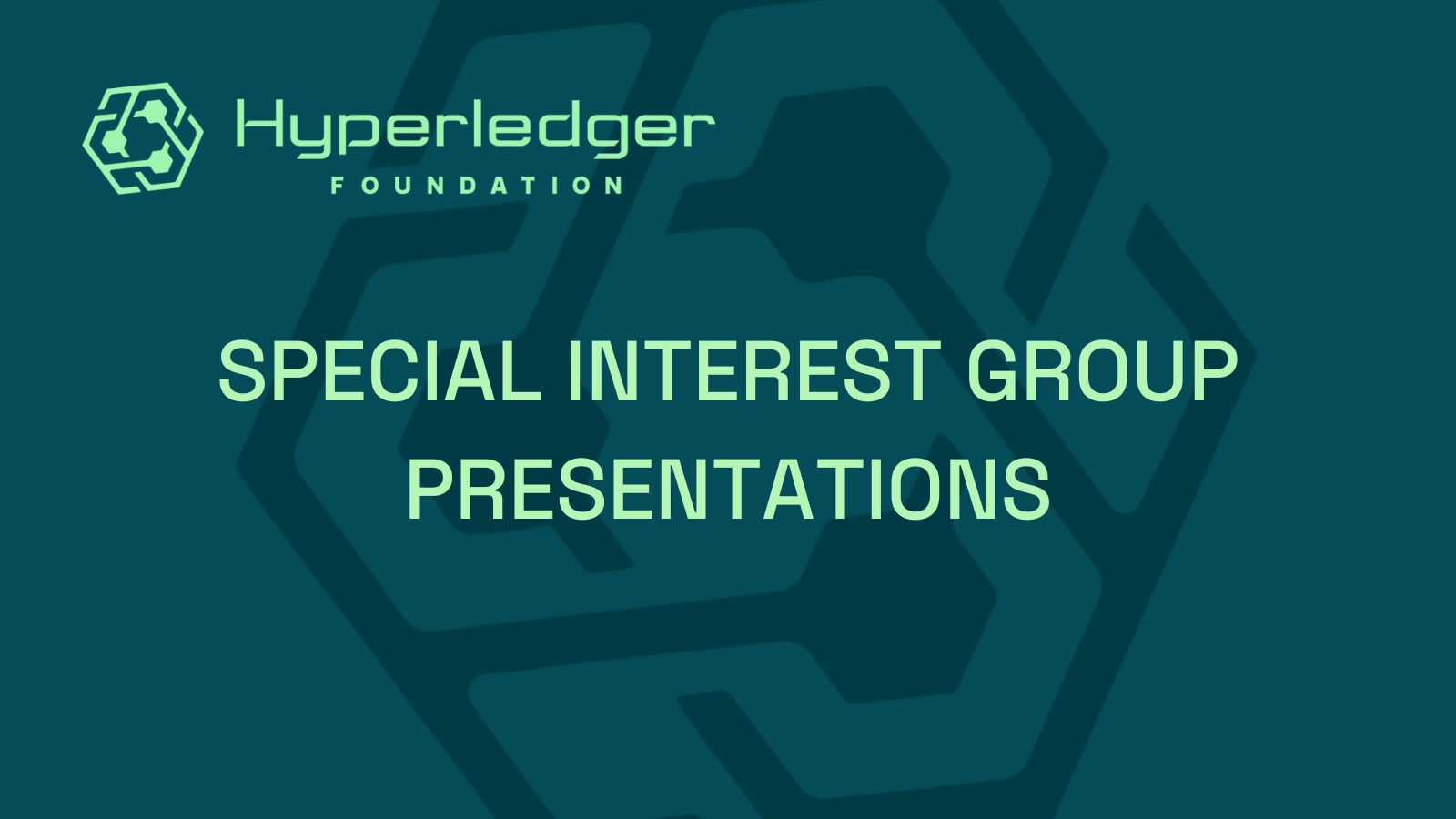 Special Interest Group Presentations In November