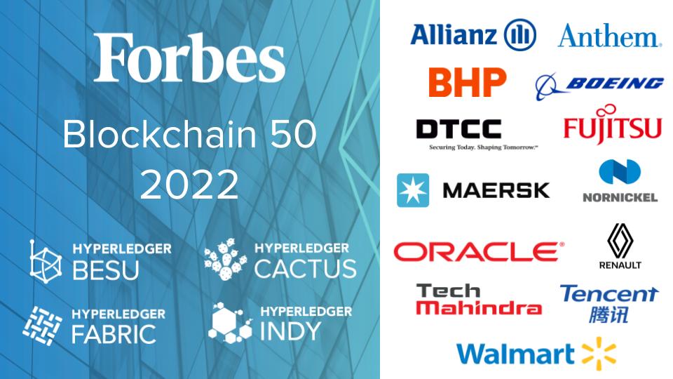 Hyperledger Technologies Dominant for Enterprise Blockchain Deployments on 2022 Forbes Blockchain 50