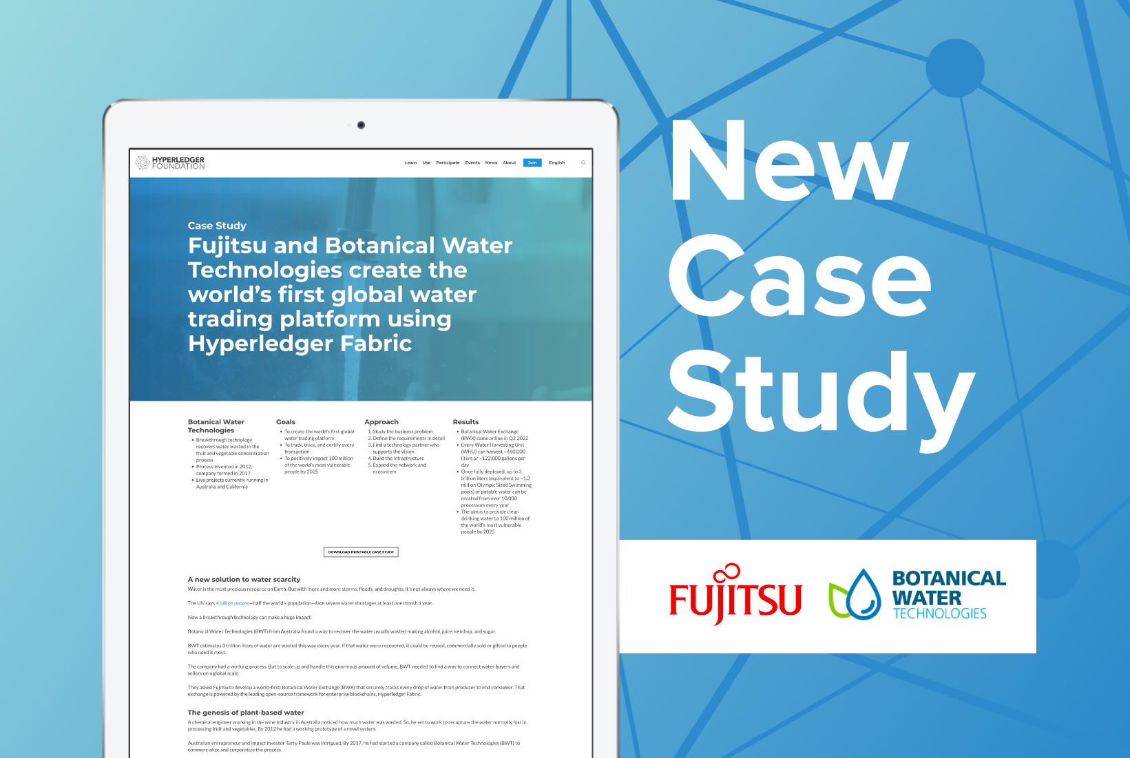 Fujitsu Develops Hyperledger Fabric-Powered Exchange for Plant-Sourced Water Recovered by Botanical Water Technologies