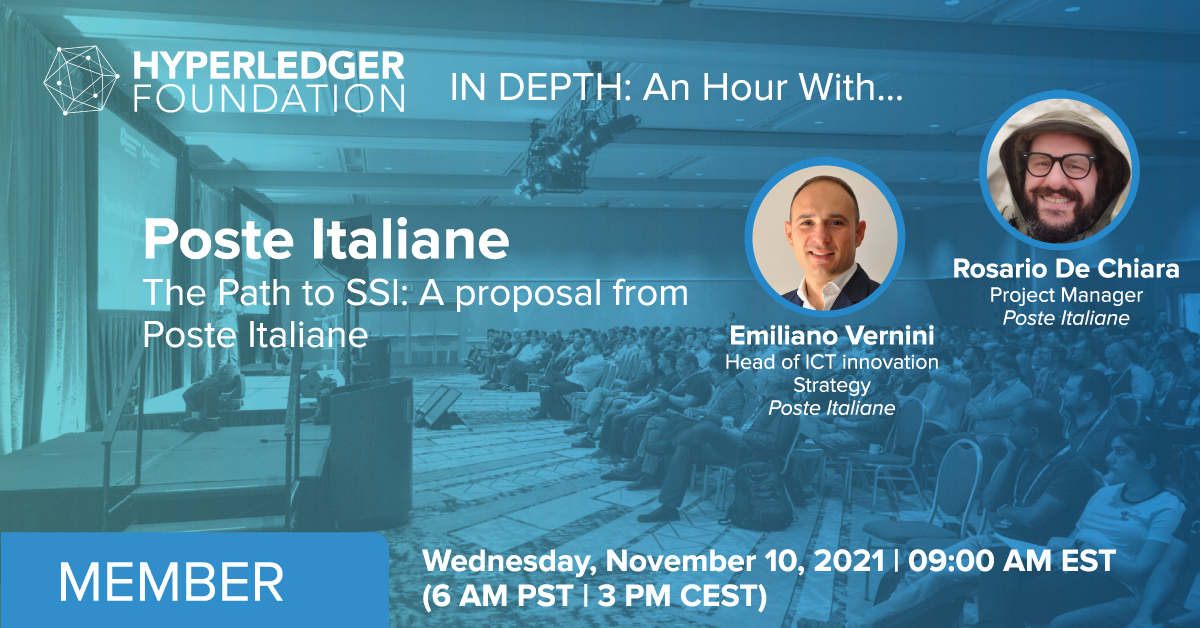 Hyperledger In-depth: An hour with Poste Italiane: The Path to SSI: A proposal from Poste Italiane